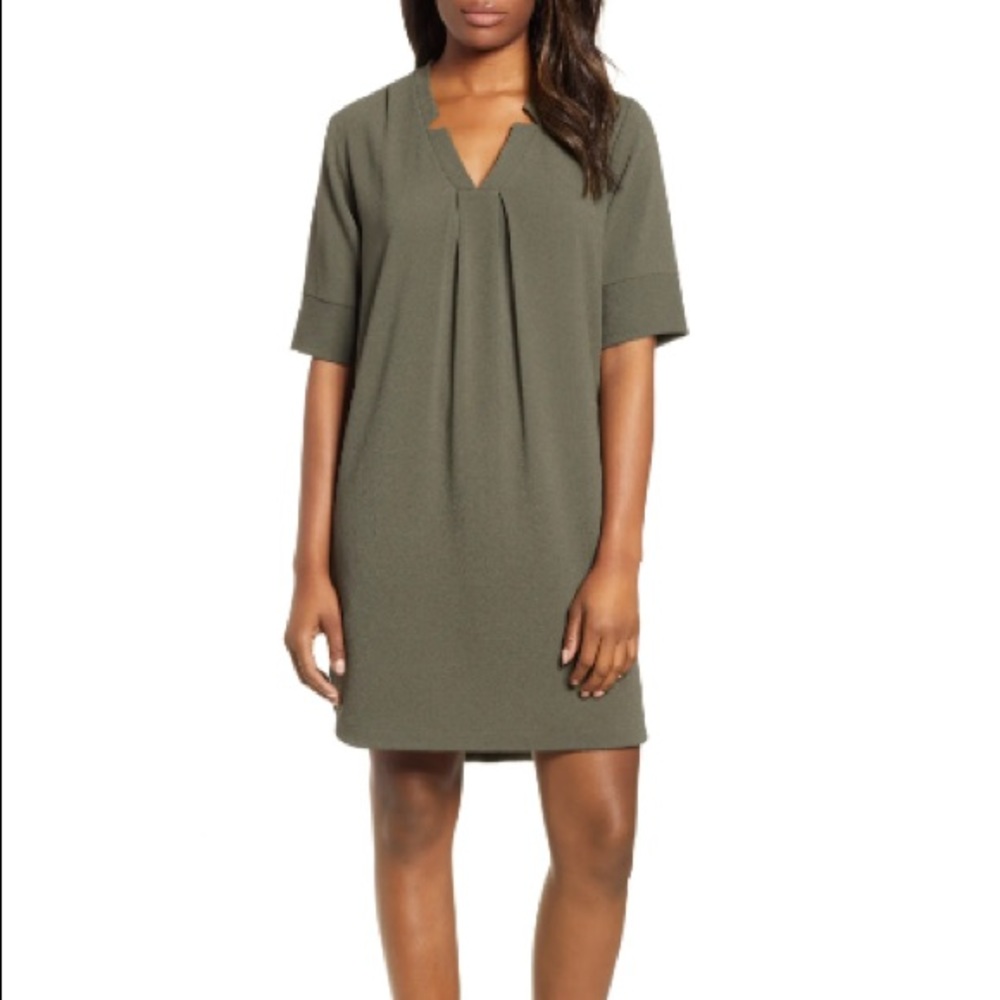 Bobeau Olive Shirtdress